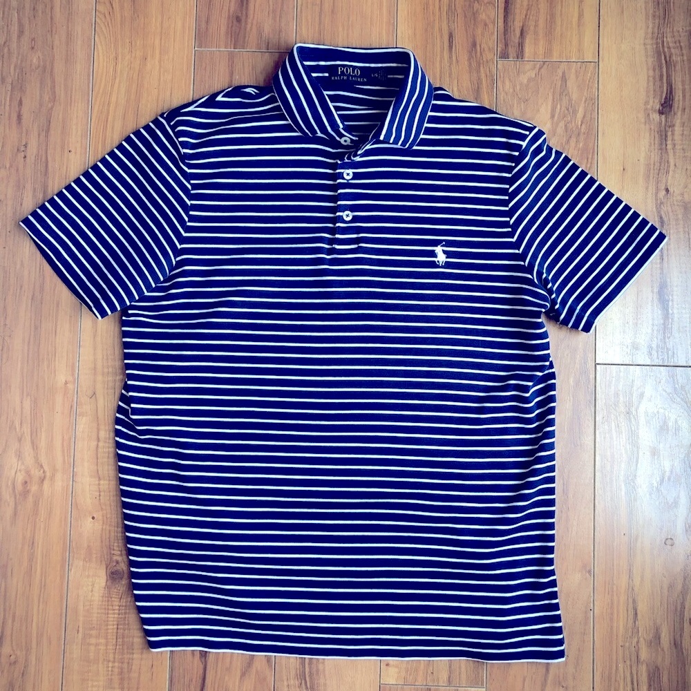 Polo by Ralph Lauren Classic Blue and White Striped Polo